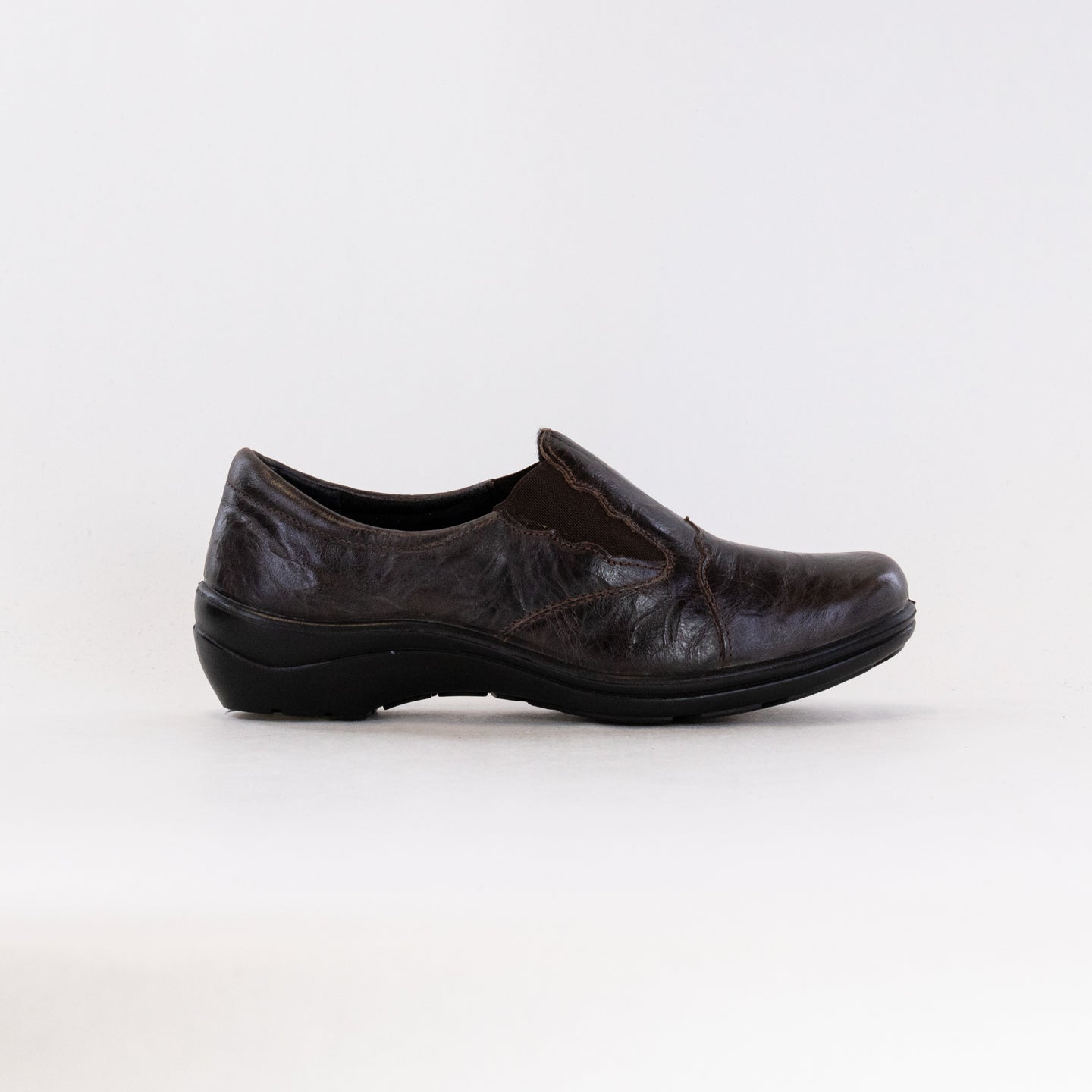Women's Romika Cassie 24 Slip-On Leather Loafers in Dark Brown Shade