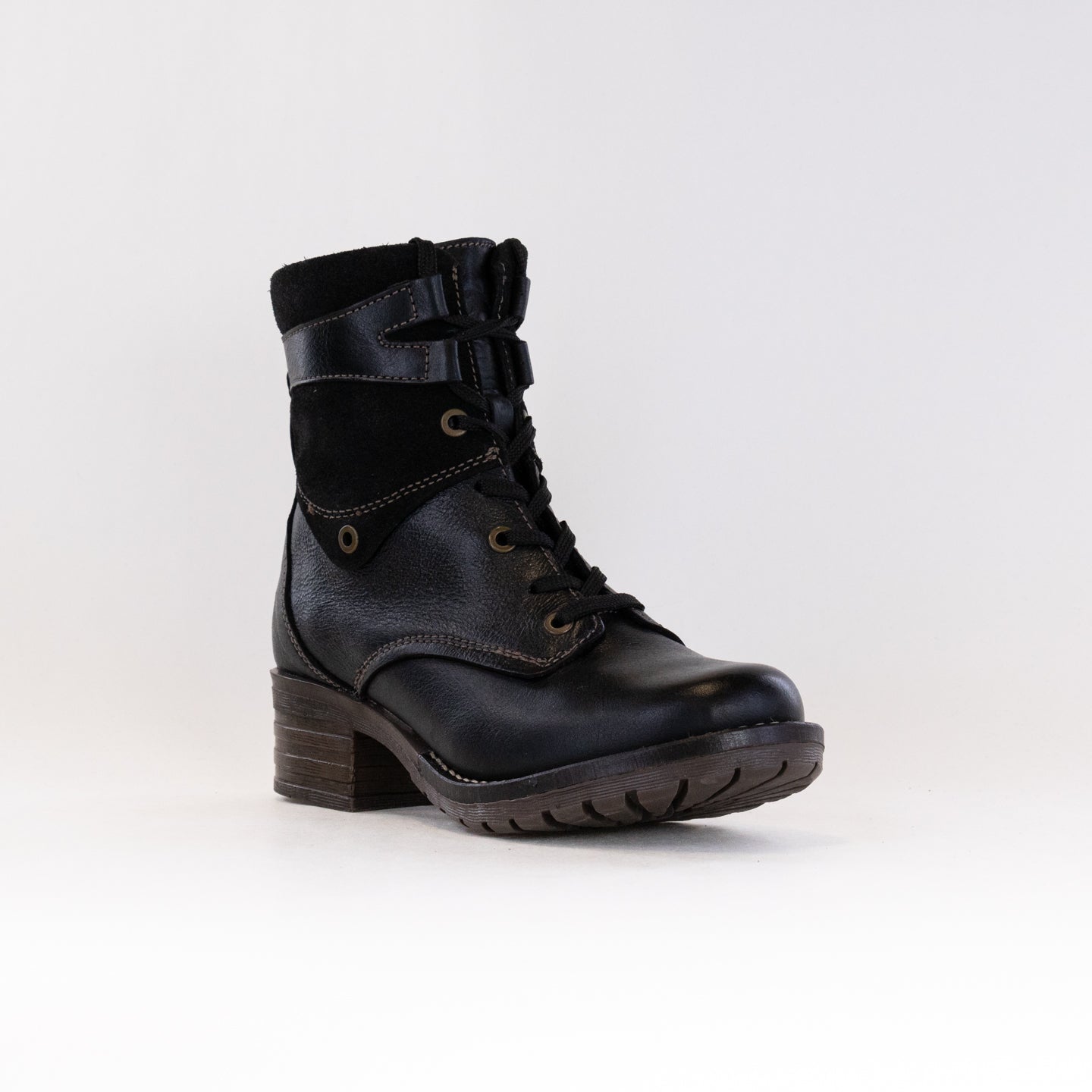 Women's Black Dromedaris Kara Soft Suede Lace - Up Boots