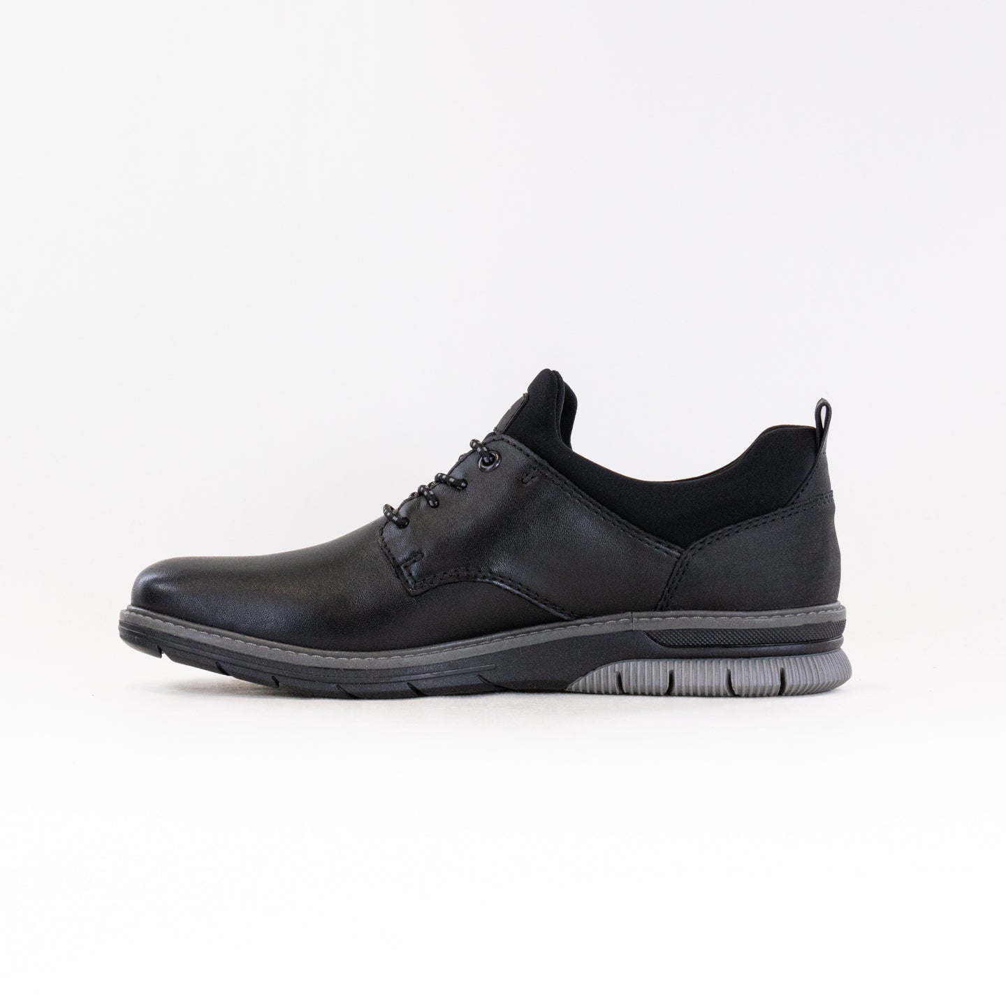 Men's Rieker Dustin Smooth Leather Jet - Black Slip - On Shoes
