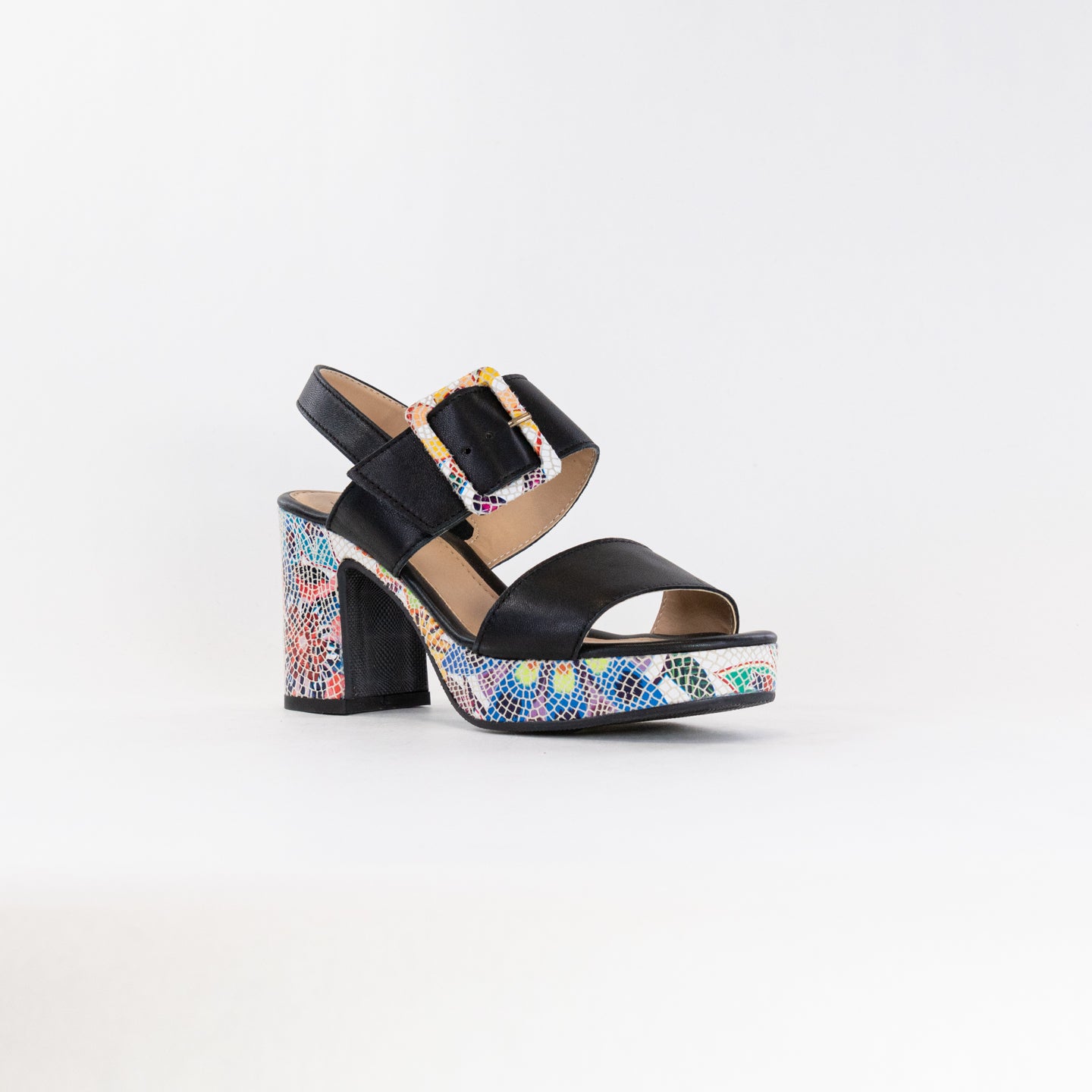 Women's Spring Step Azucar - Stylish Black Multi Ankle Strap Shoes
