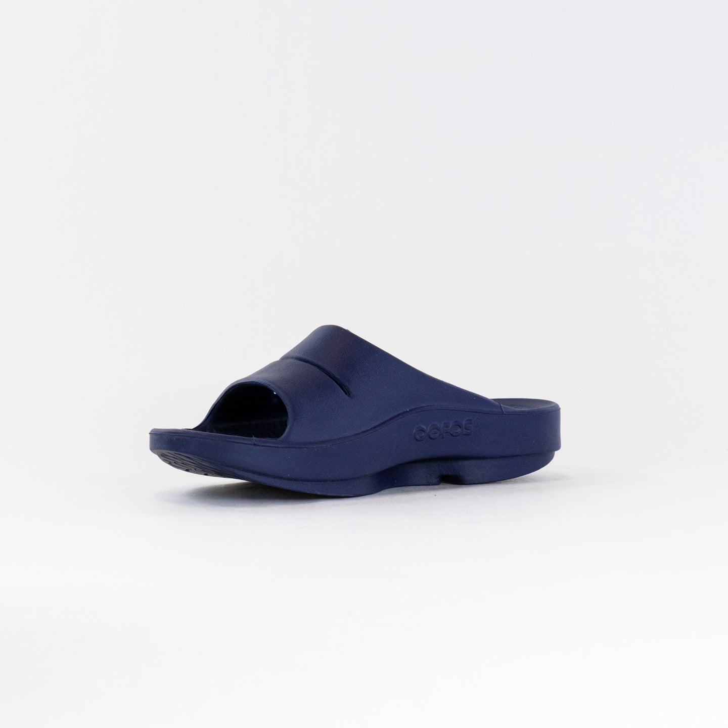 Unisex OOFOS Ooahh Slide Sandals in Navy - Ideal Recovery Footwear