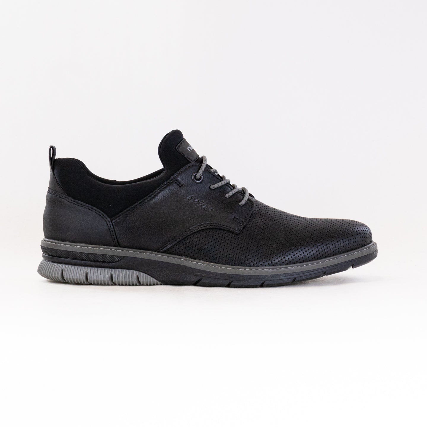 Men's Rieker Dustin 50 Oxford Shoes - Black/Black Color Combination