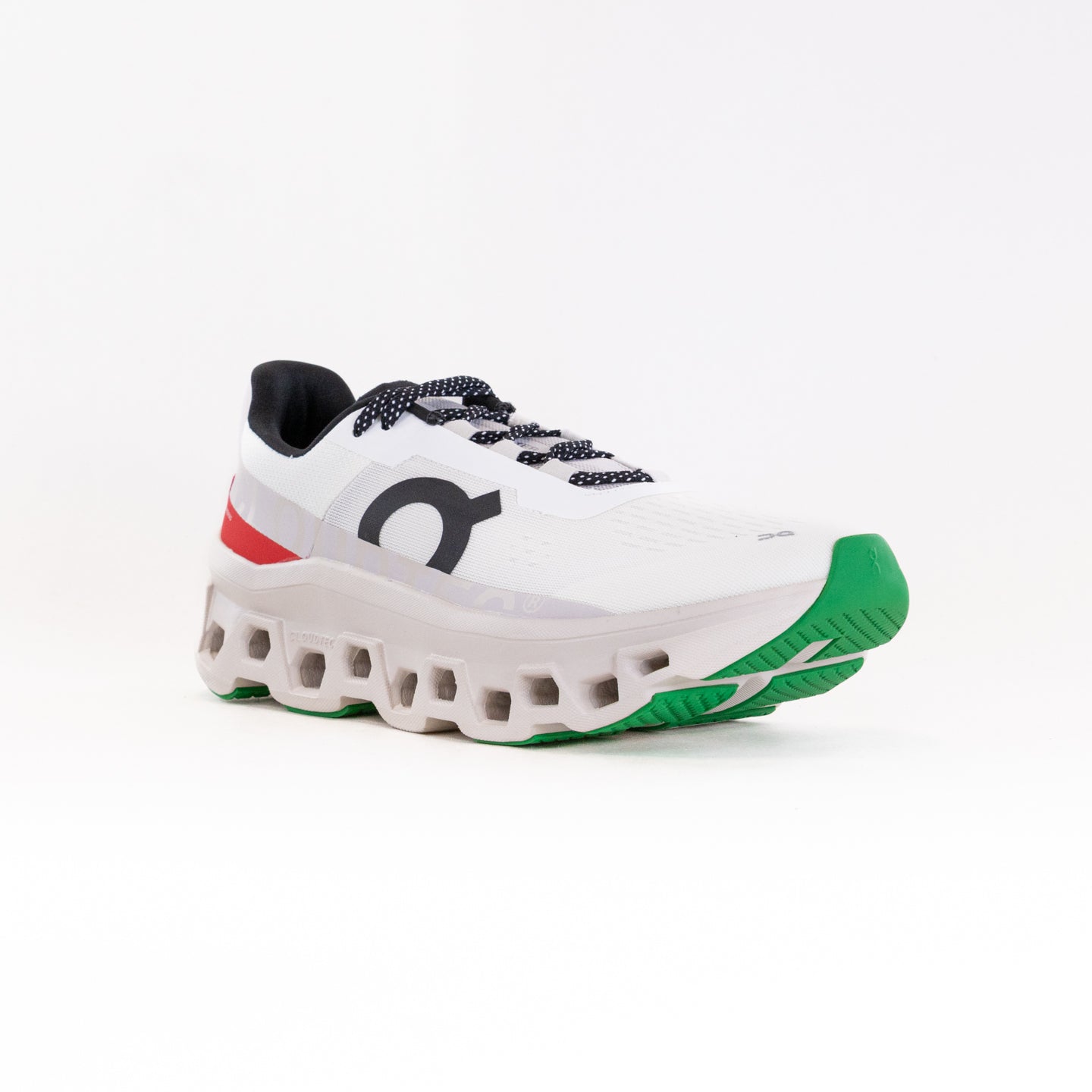 On Men's Cloudmonster Running Shoes - Ivory/Pearl Colorway