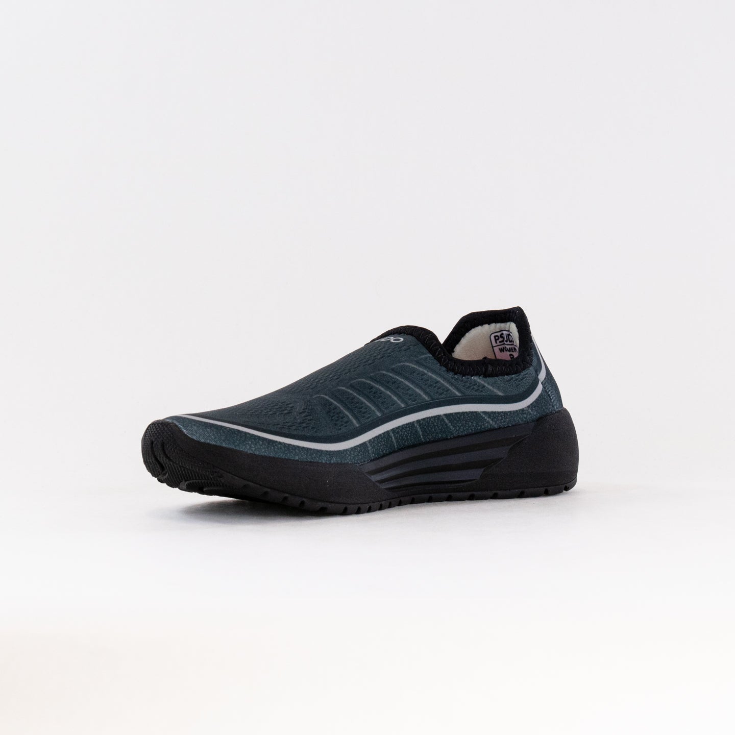 Women's Black Pseudo Racing Sports Sneakers - Comfortable and Stylish