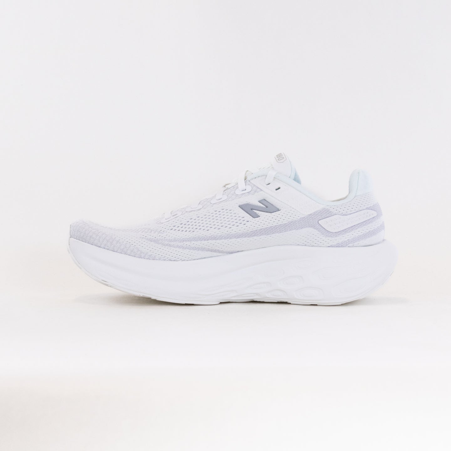 Men's New Balance 1080V13 Running Shoes in White and Grey Color Scheme