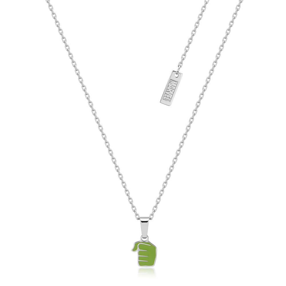 Disney Stainless Steel Hulk Enamel Necklace Pendant On A Chain
