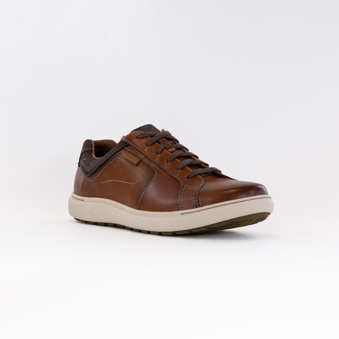 Men's Tan Leather Clarks Mapstone Lace-up Casual Sneakers