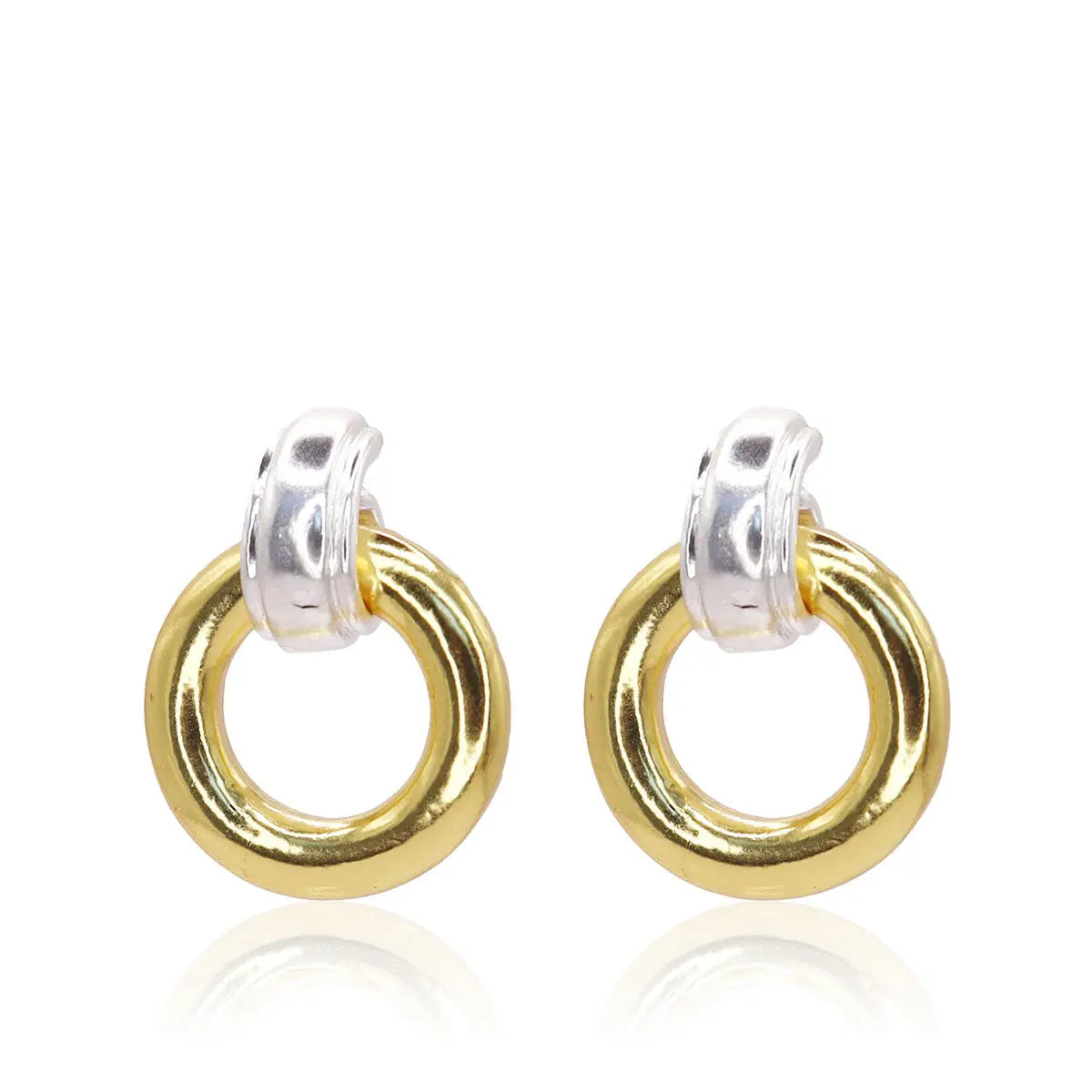 Stylish Multi - Colored Mixed Metal Doorknocker Earrings for a Unique Look