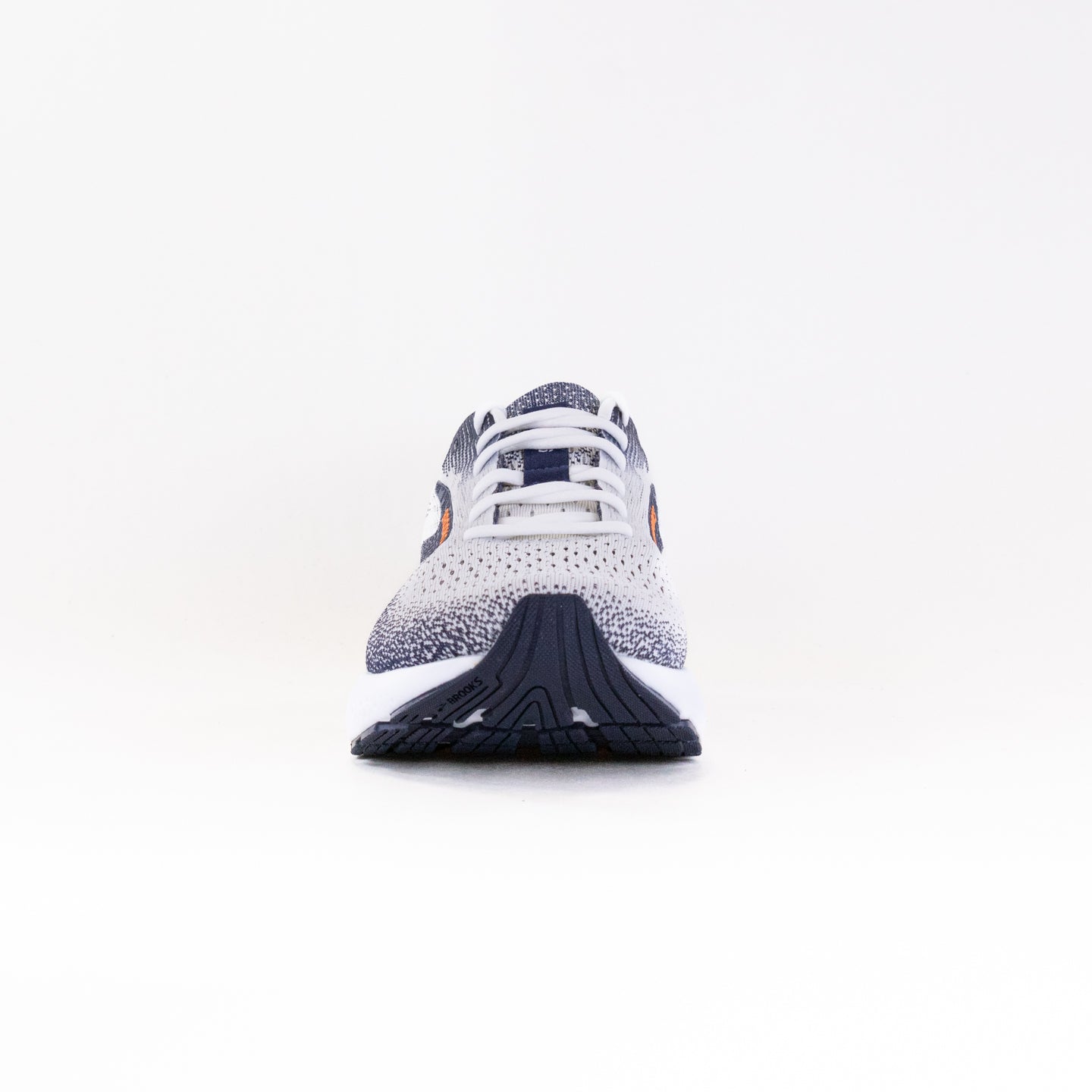 Men's Brooks Ghost 16 Running Shoes - White/Peacoat/Orange Colorway