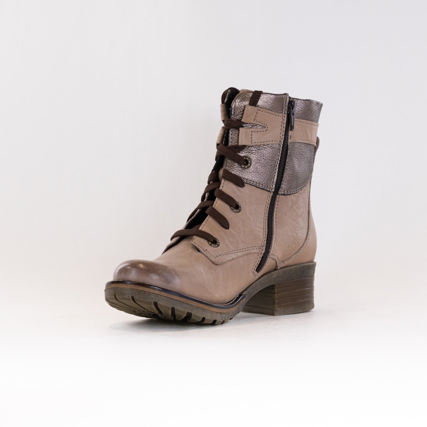 Women's Taupe Metallic Dromedaris Kara Metallic Boots