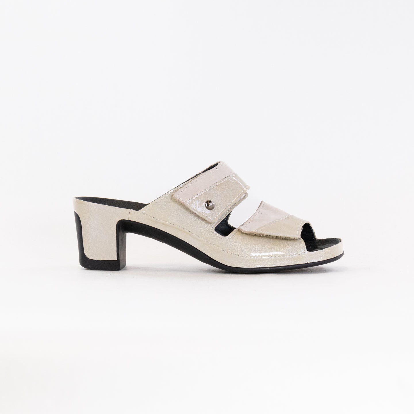Women's Vital Joy Mule Sandals in Apache Cream Nubuck and Patent Leather Style