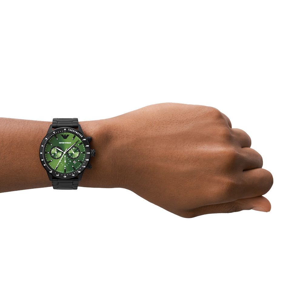 Emporio Armani AR11472 Mario Men's Black Matte Stainless Steel Watch