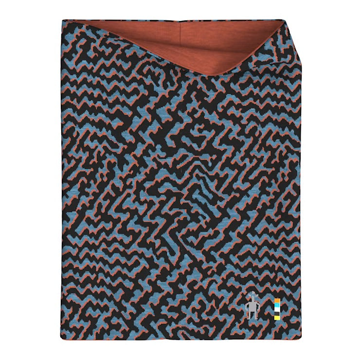 Smartwool Men's and Women's Reversible Thermal Merino Wool Neck Gaiter with Black Retro Design