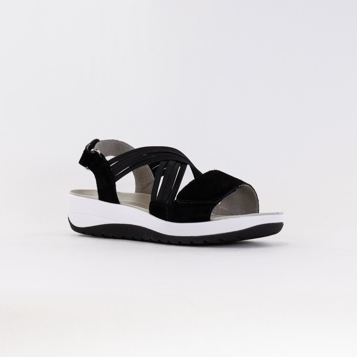 Women's Adjustable Schwarz Ara Niles Platform Sandals