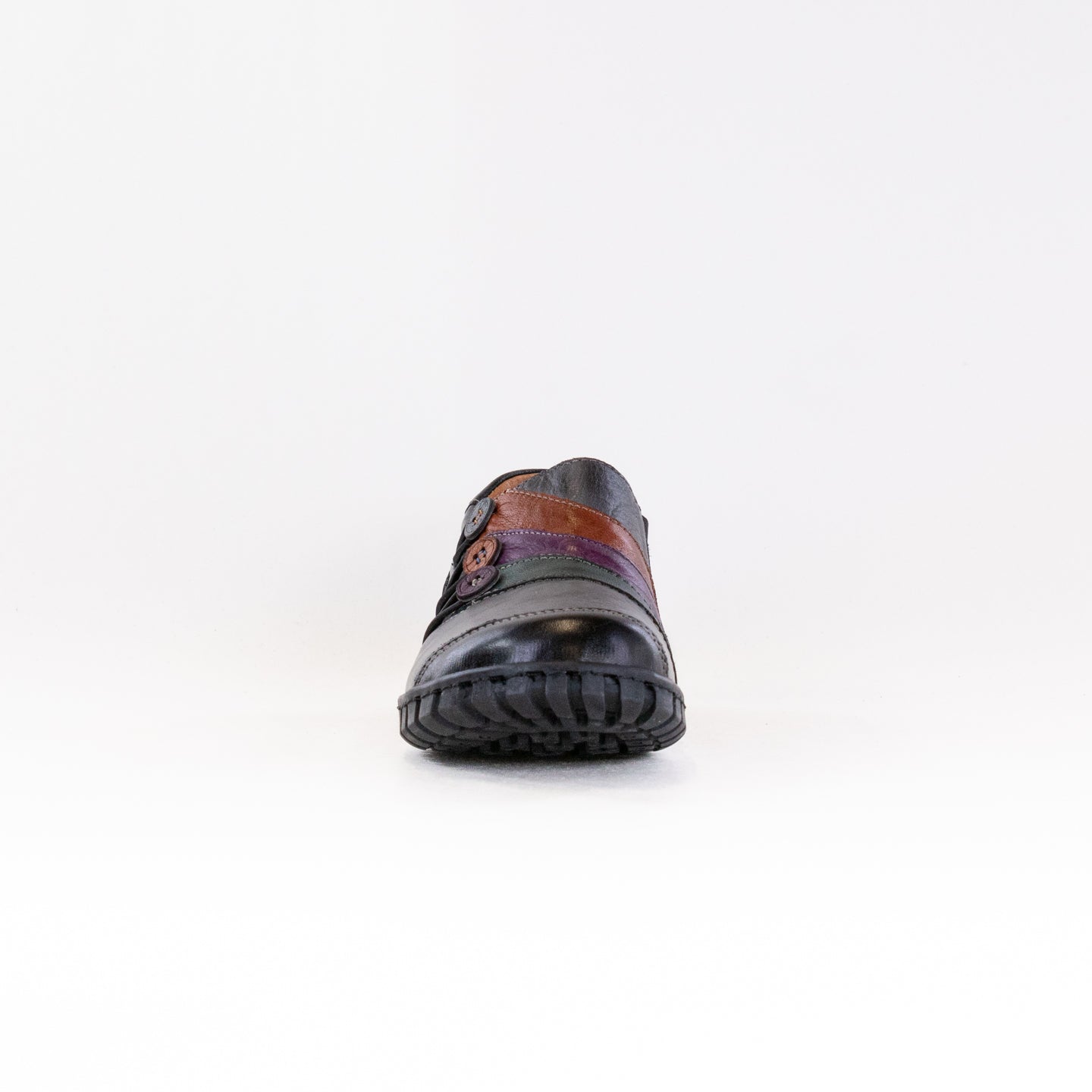 Spring Step Women's Fashionable Neeta Leather Shoes in Dark Grey Multi Color