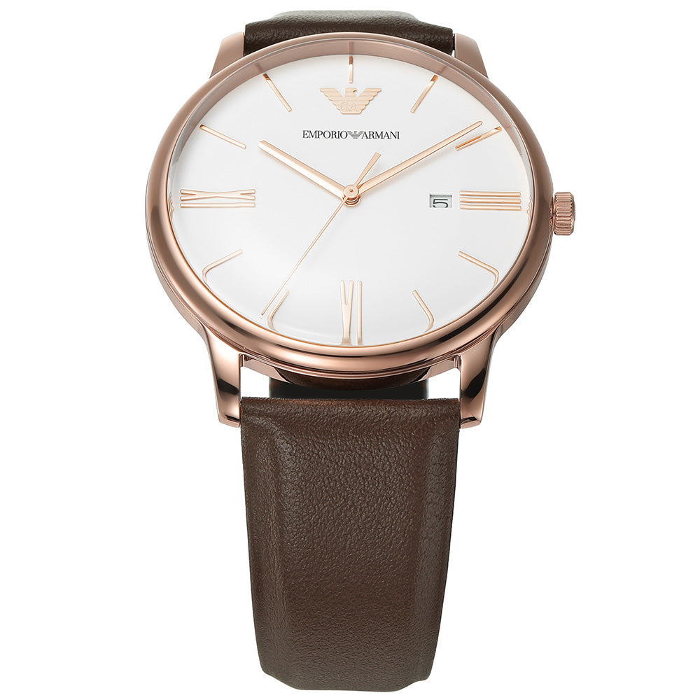 Emporio Armani Men's Minimalistic Leather Wristwatch - Model AR11572