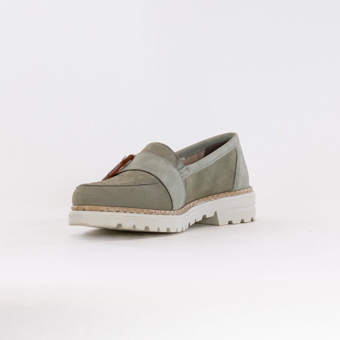 Stylish Rieker Ulla Women's Green Loafer Shoes Model 54864