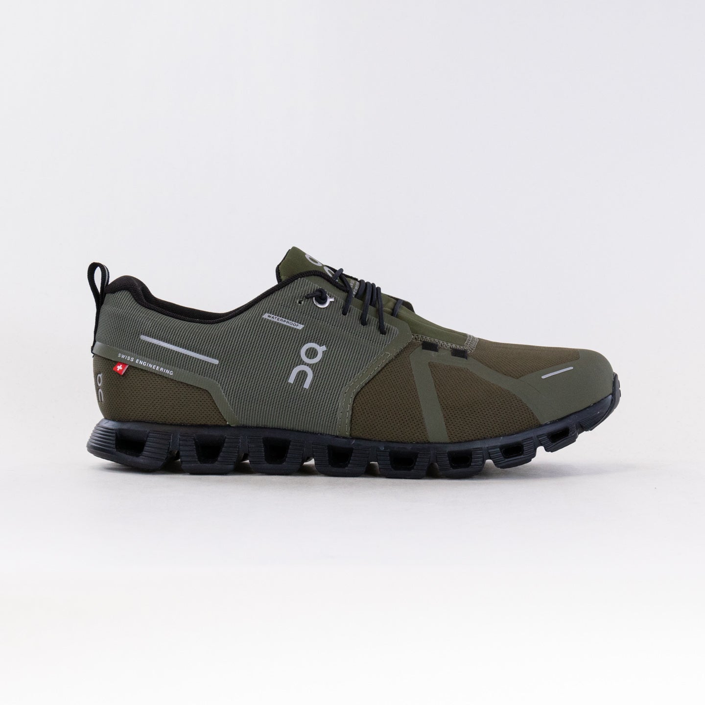 Men's Olive Black On Cloud 5 Waterproof Running Shoes with Sustainable Design