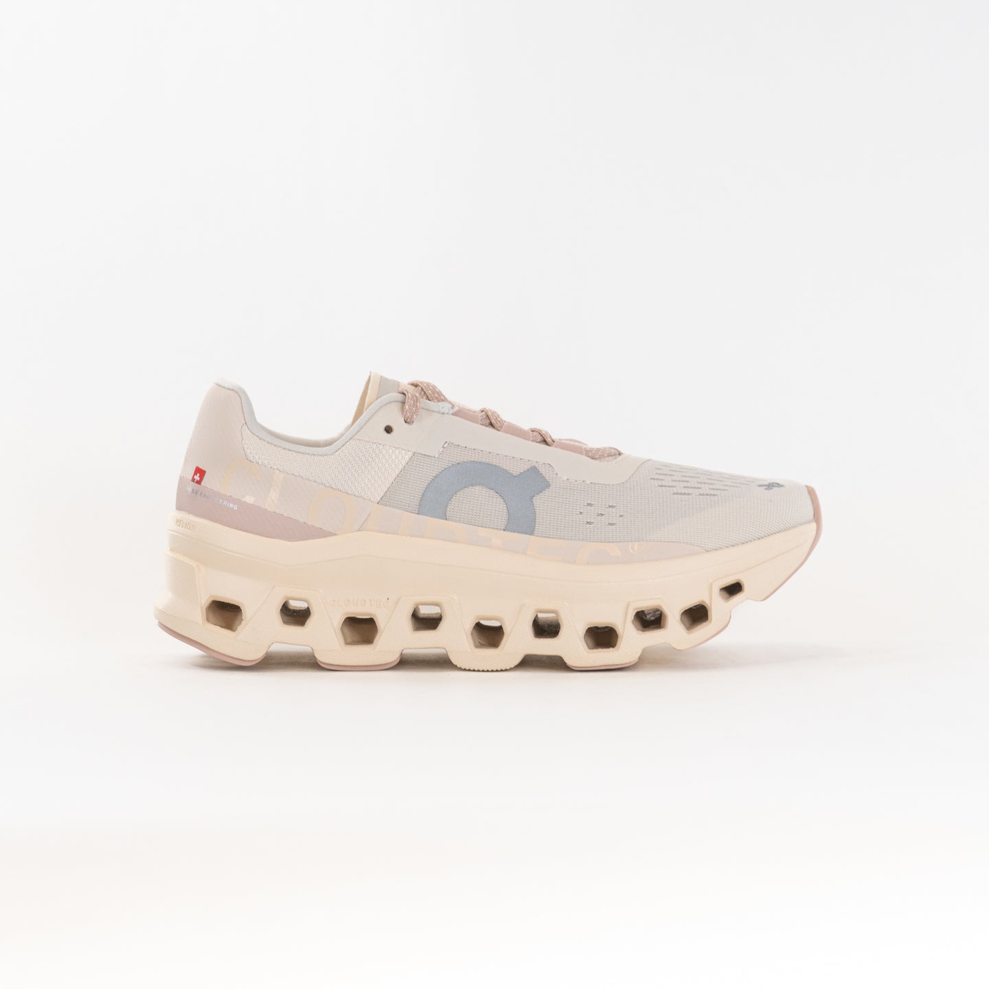 On Women's Cloudmonster Running Shoes - Moon/Fawn Colorway