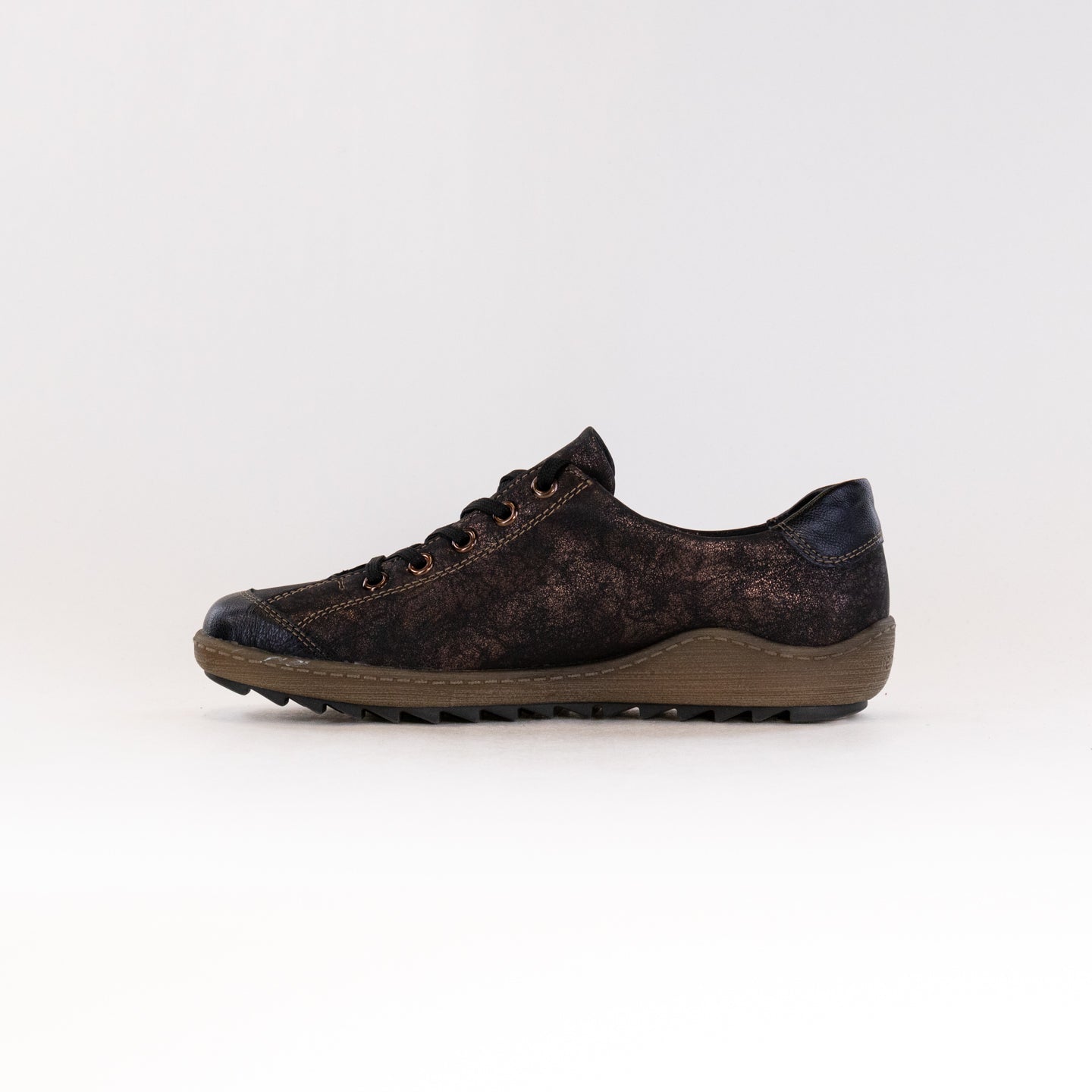 Black Women's Remonte Liv 02 Water-Resistant Leather Fashion Sneakers