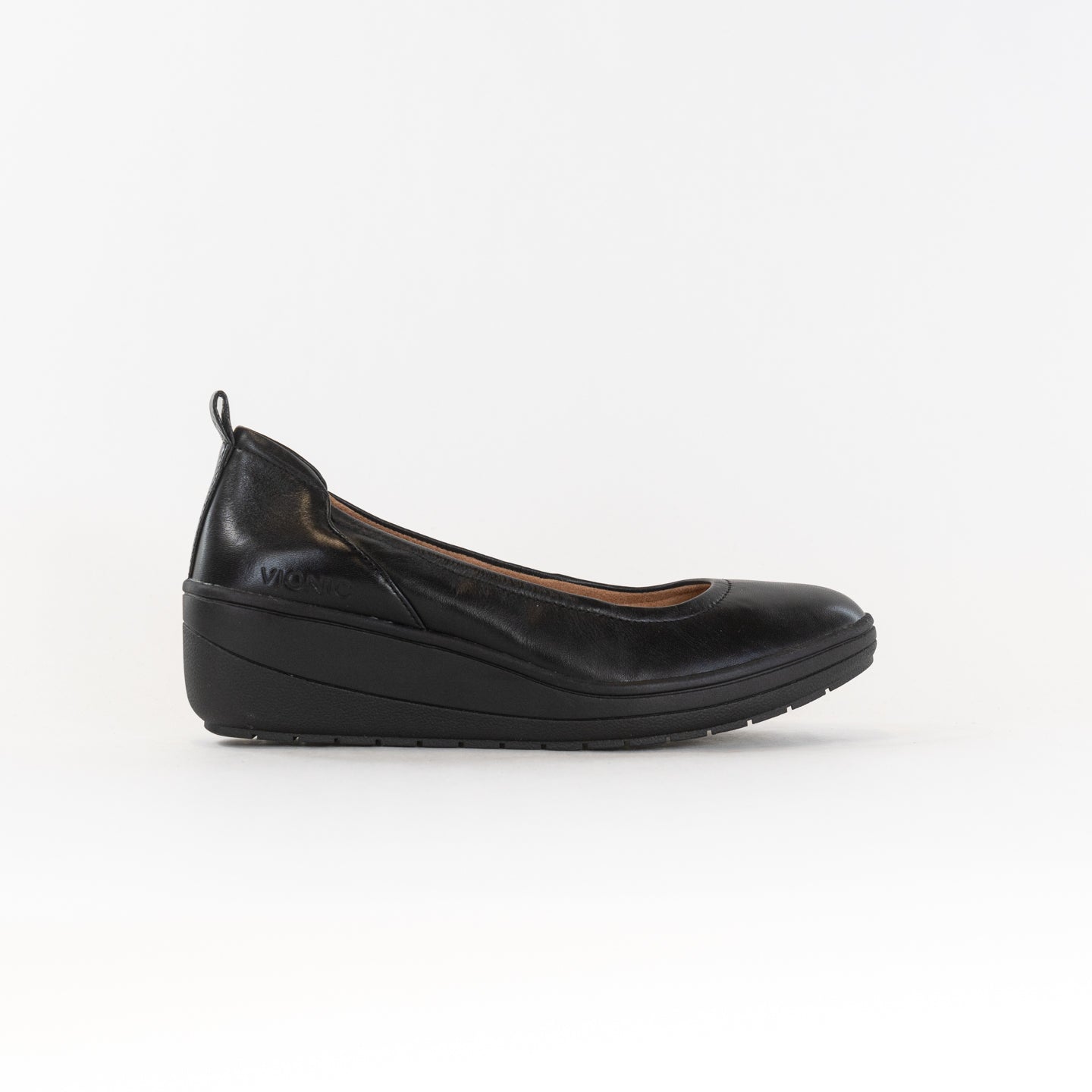 Vionic Women's Black Jacey Sporty Slip - on Platform Wedges