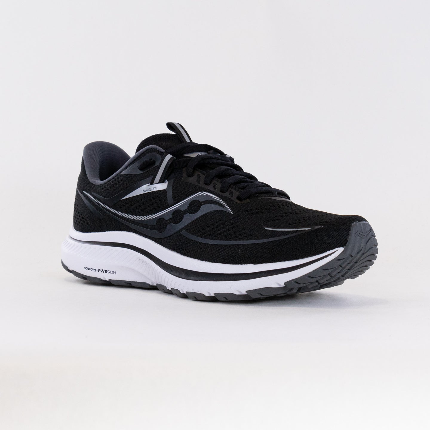Saucony Men's Omni 21 Running Shoes - Black and White Color Combination