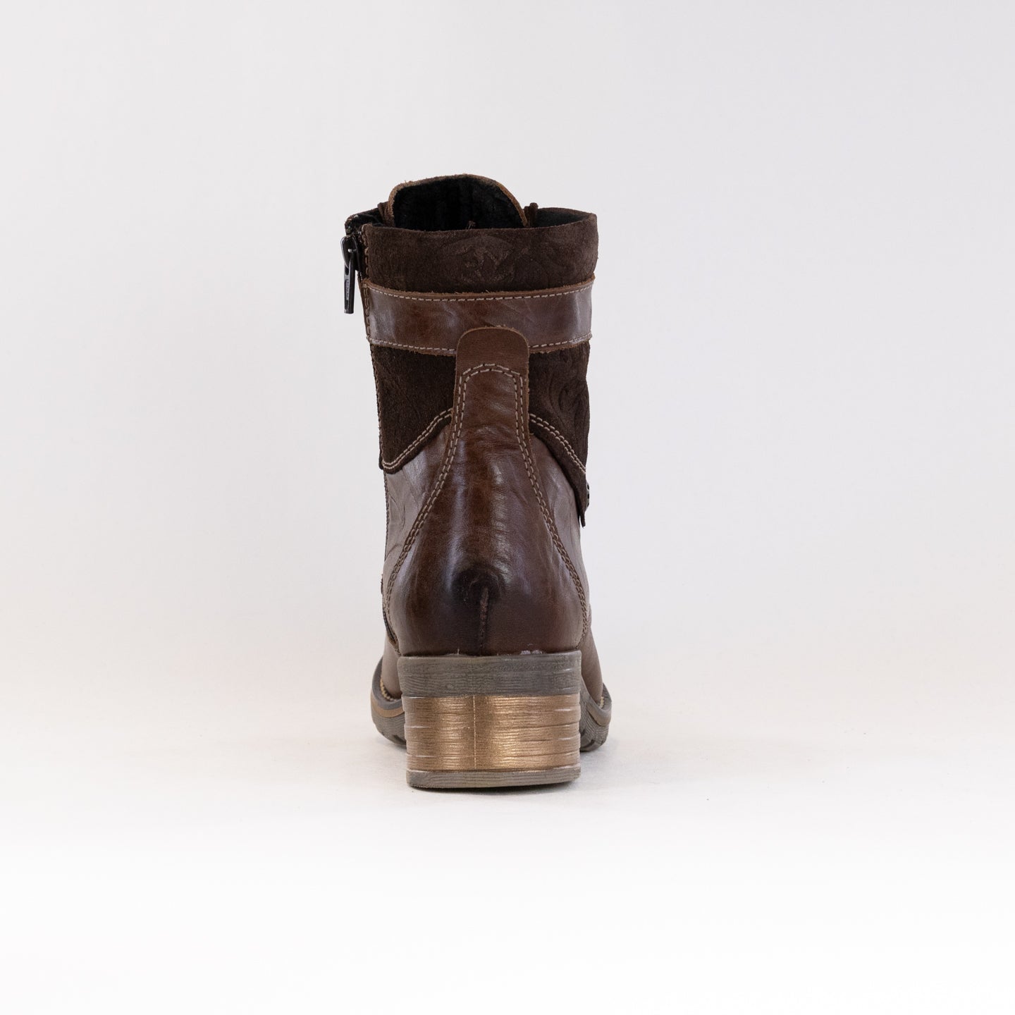 Women's Dromedaris Kara Chocolate Print Short Padded Lace - Up Boots