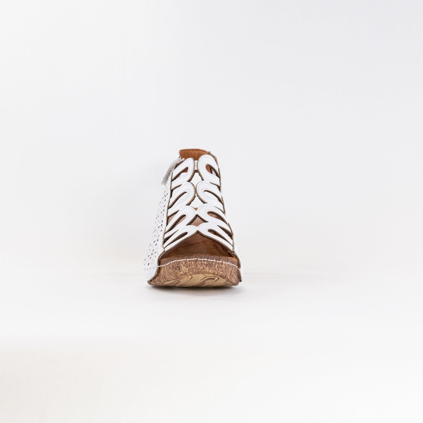 Women's Spring Step Inocencia White Premium Leather Sandals