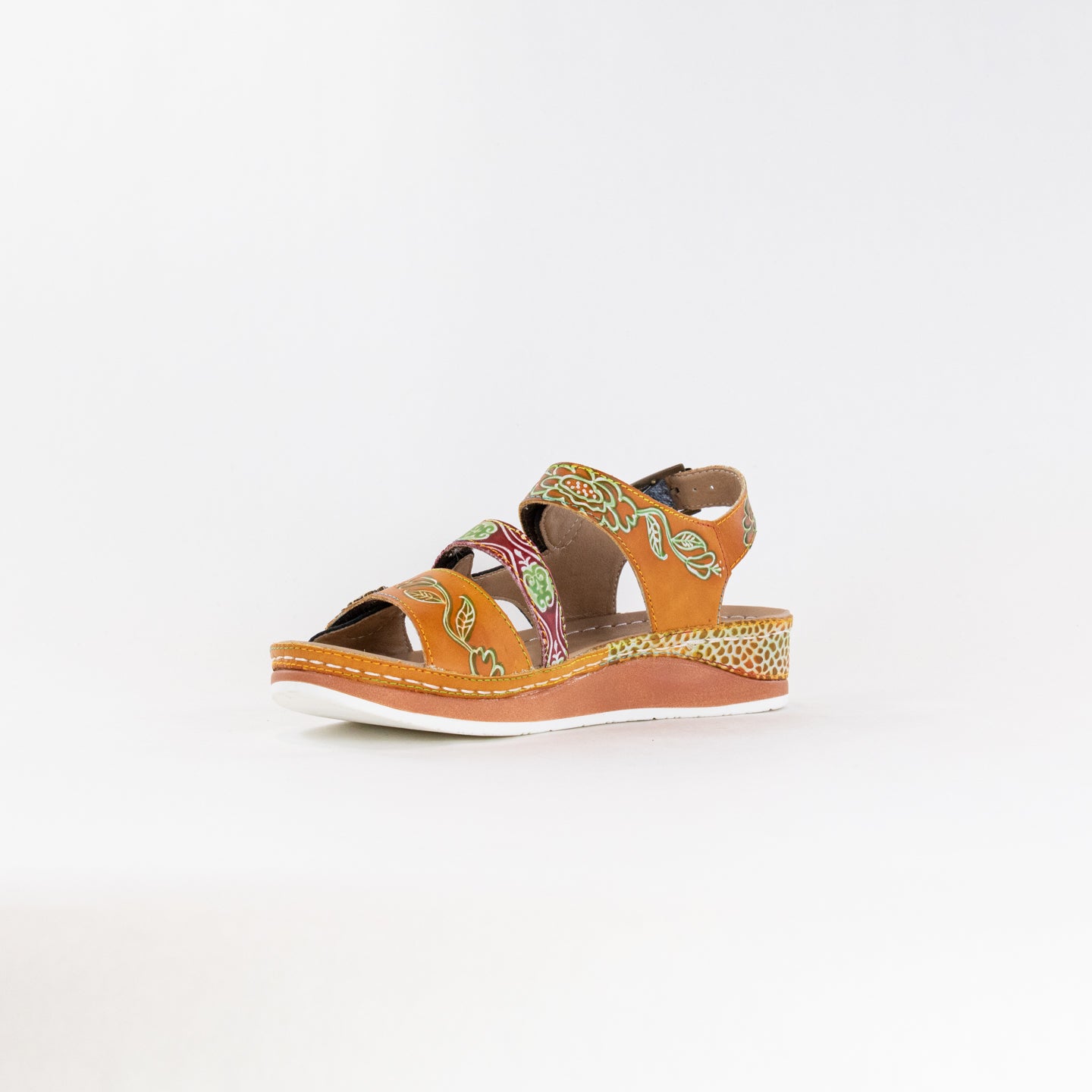 Spring Step Women's Camel Multi Sumacah Hand - painted Leather Sandals
