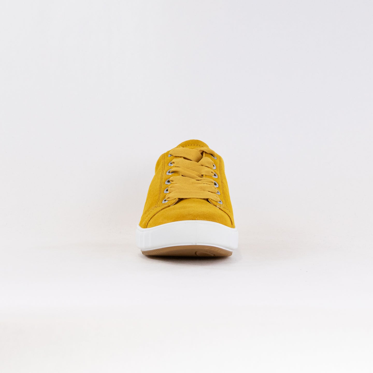 Women's Ara Alexandria Yellow Suede Lace-Up Casual Sneakers