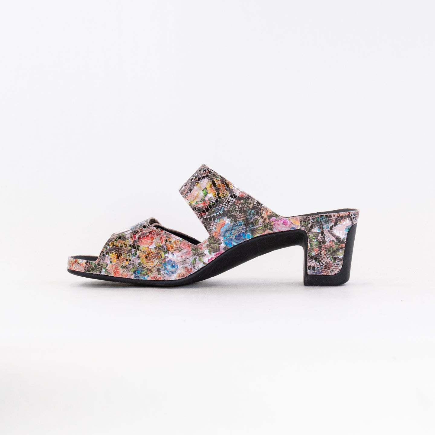 Multicolor Leather Vital Joy Women's Mule Sandals for Comfort and Health