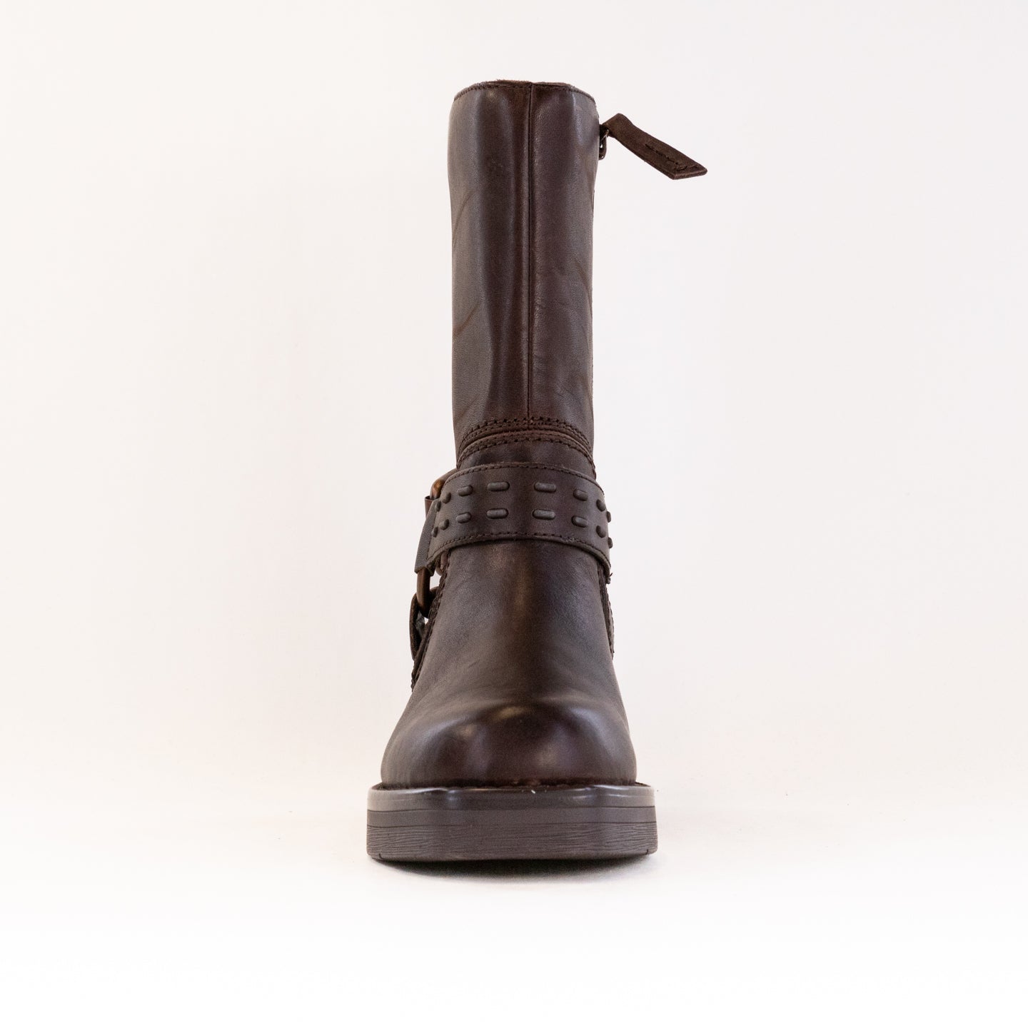 Clarks Women's Stylish Rebelle Up Walnut Leather Biker Boots