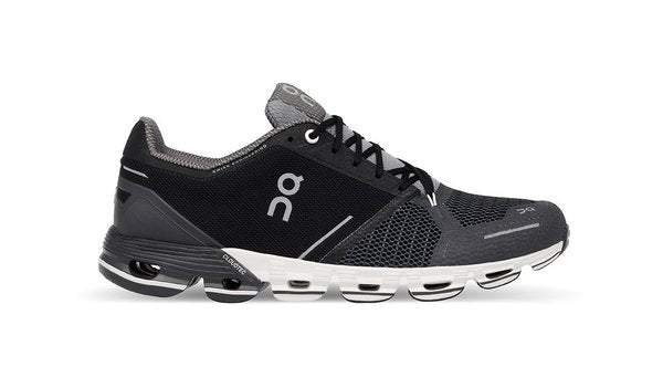 Men's On Cloudflyer Running Shoes in Classic Black and White