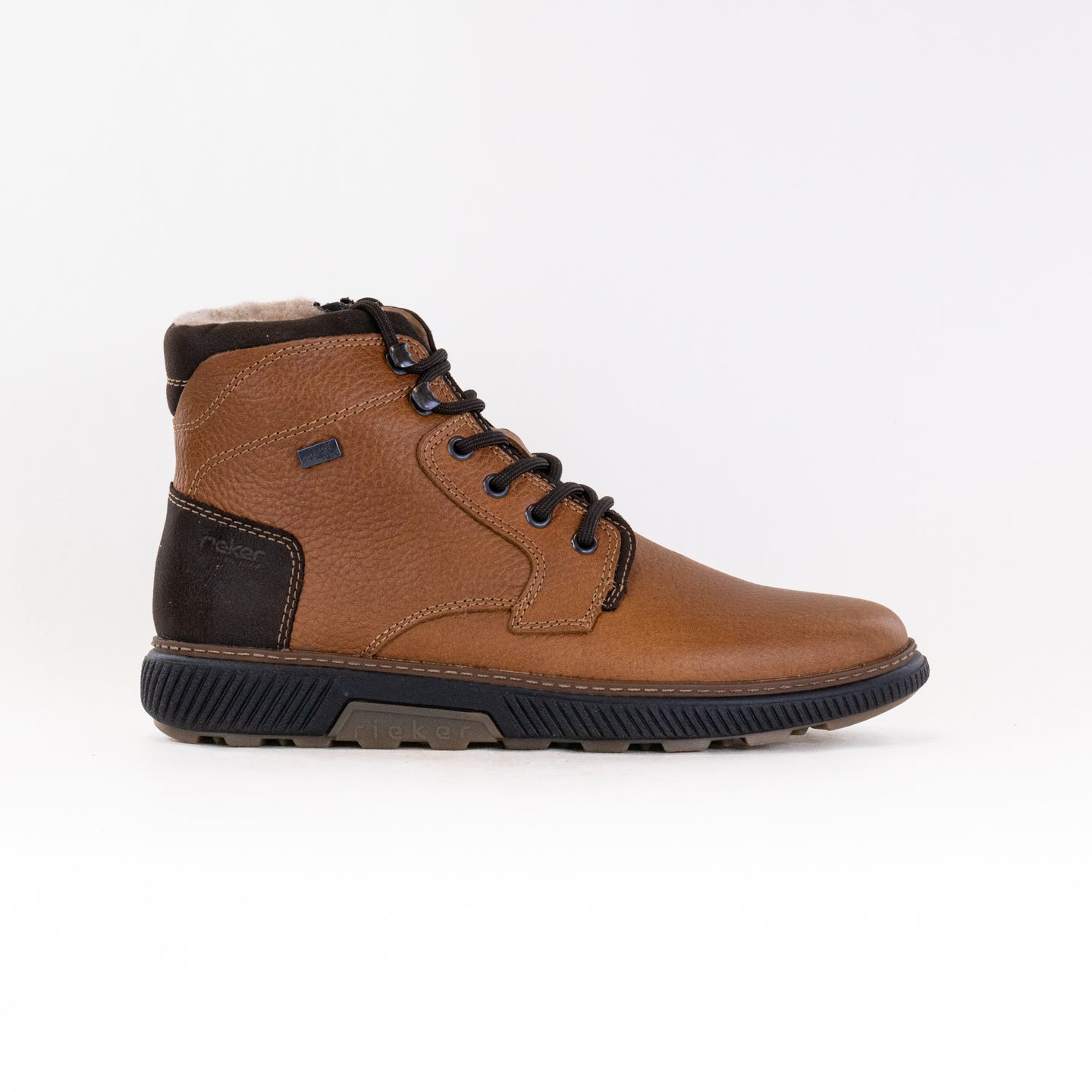 Rieker Men's Cognac Brown Stan B3333-22 Smooth Leather Lace-up Shoes