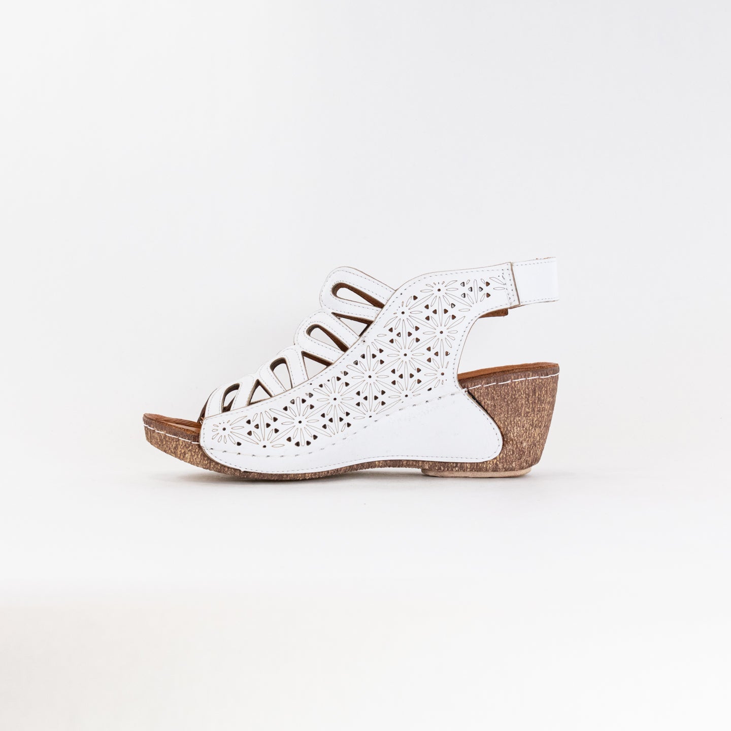 Women's Spring Step Inocencia White Premium Leather Sandals