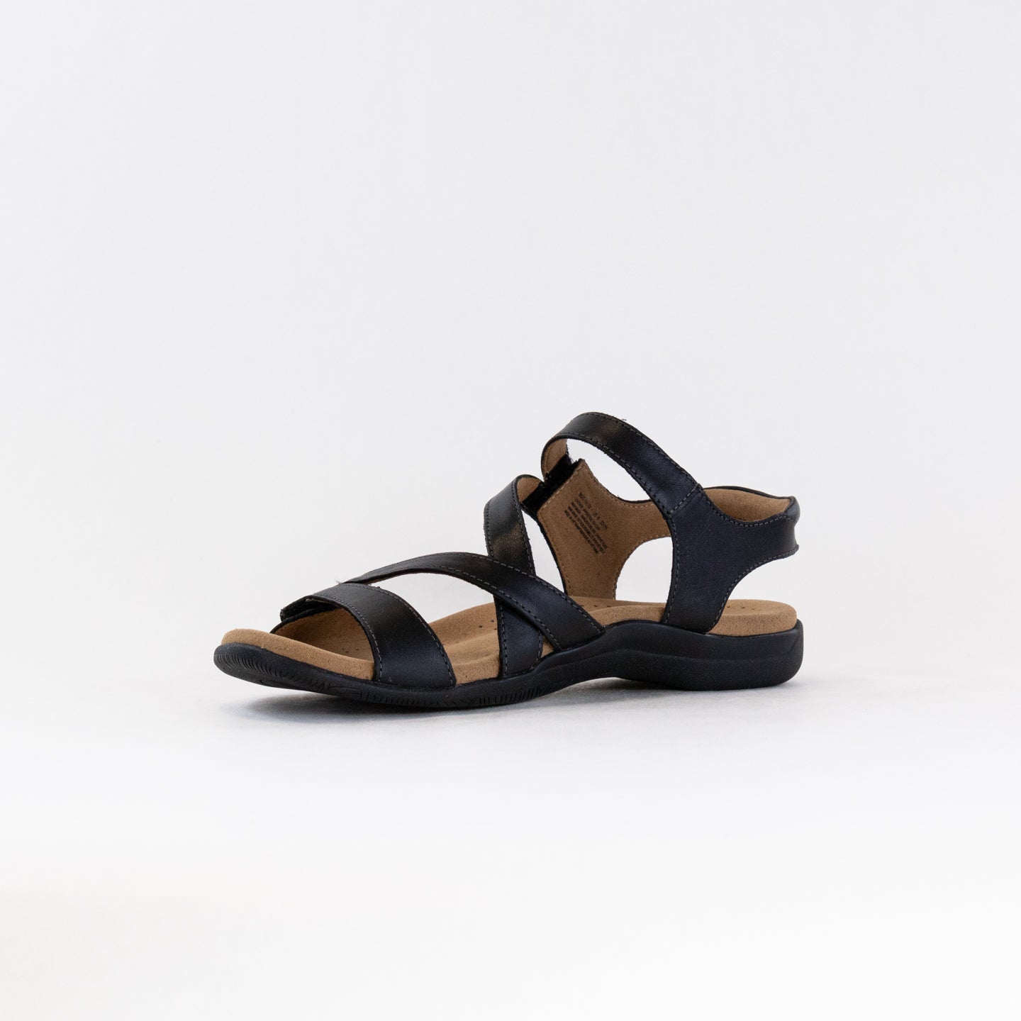 Women's Taos Big Time Black Leather Slip-on Sandals with Back Strap