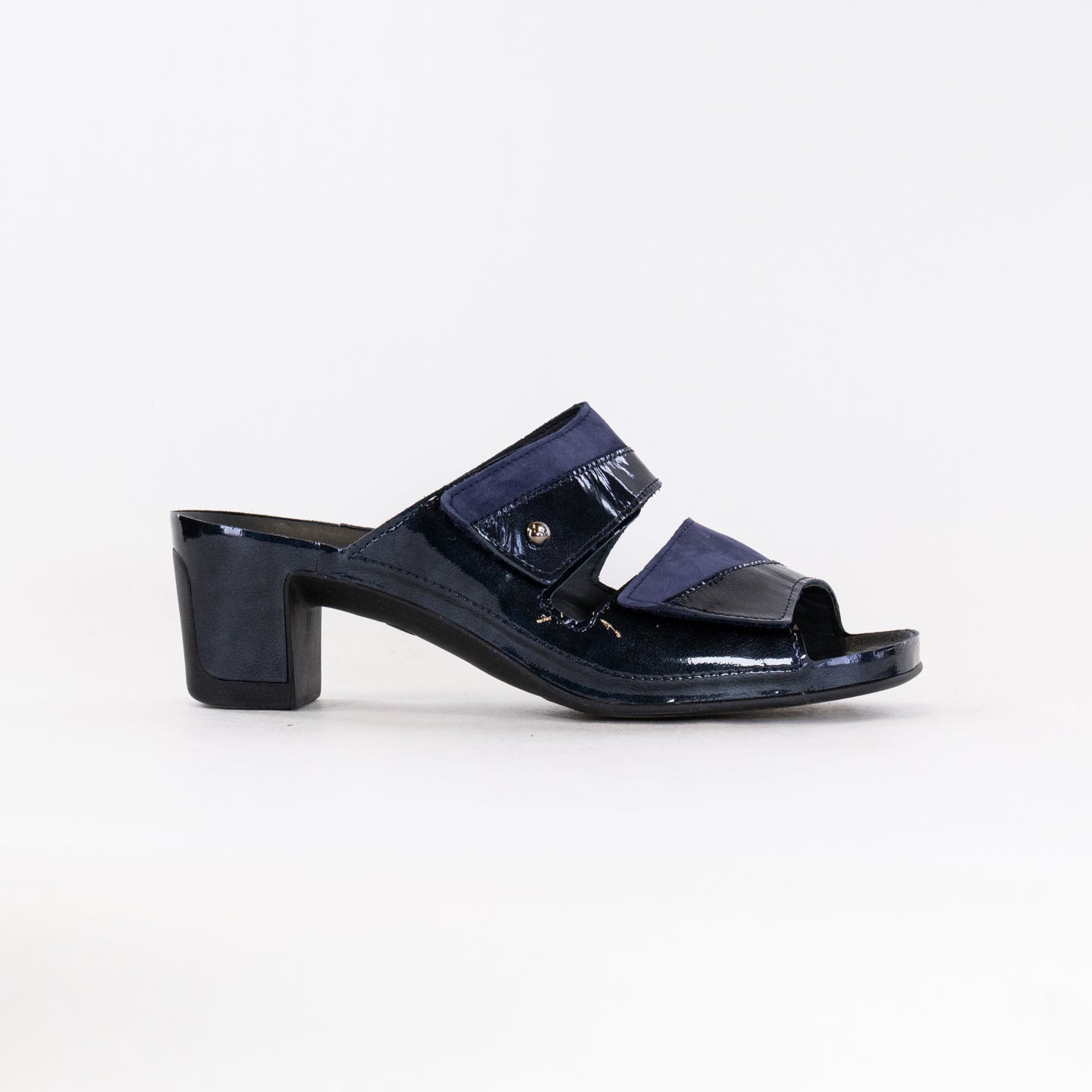 Women's Vital Joy Mule Sandal - Stylish Apache Blue Nubuck/Patent Leather