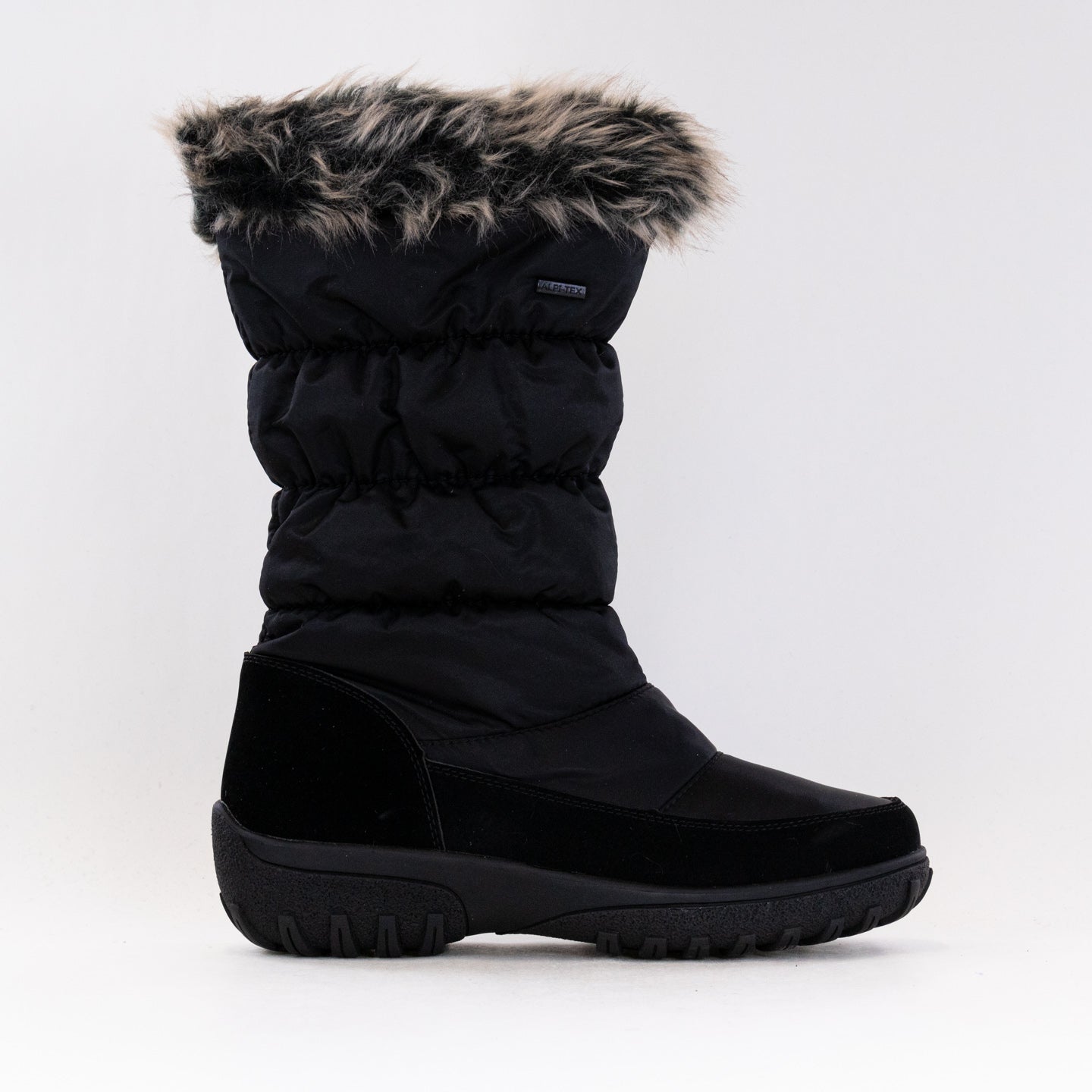 Women's Stylish Flexus Vanish Black Waterproof Winter Boots