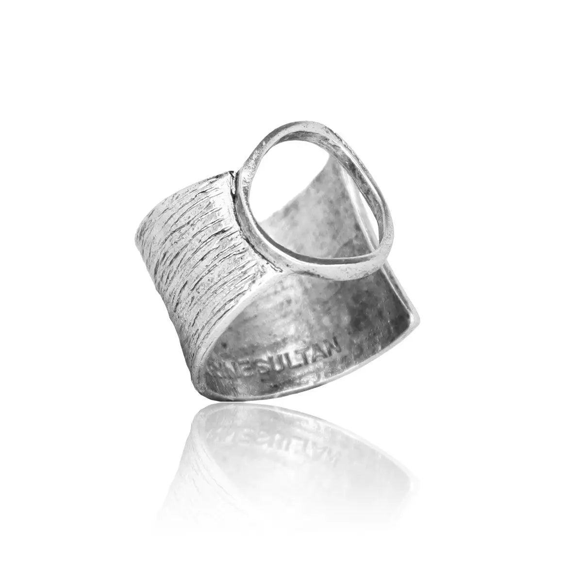 Stylish Open Circle Ring with Brushed Finish