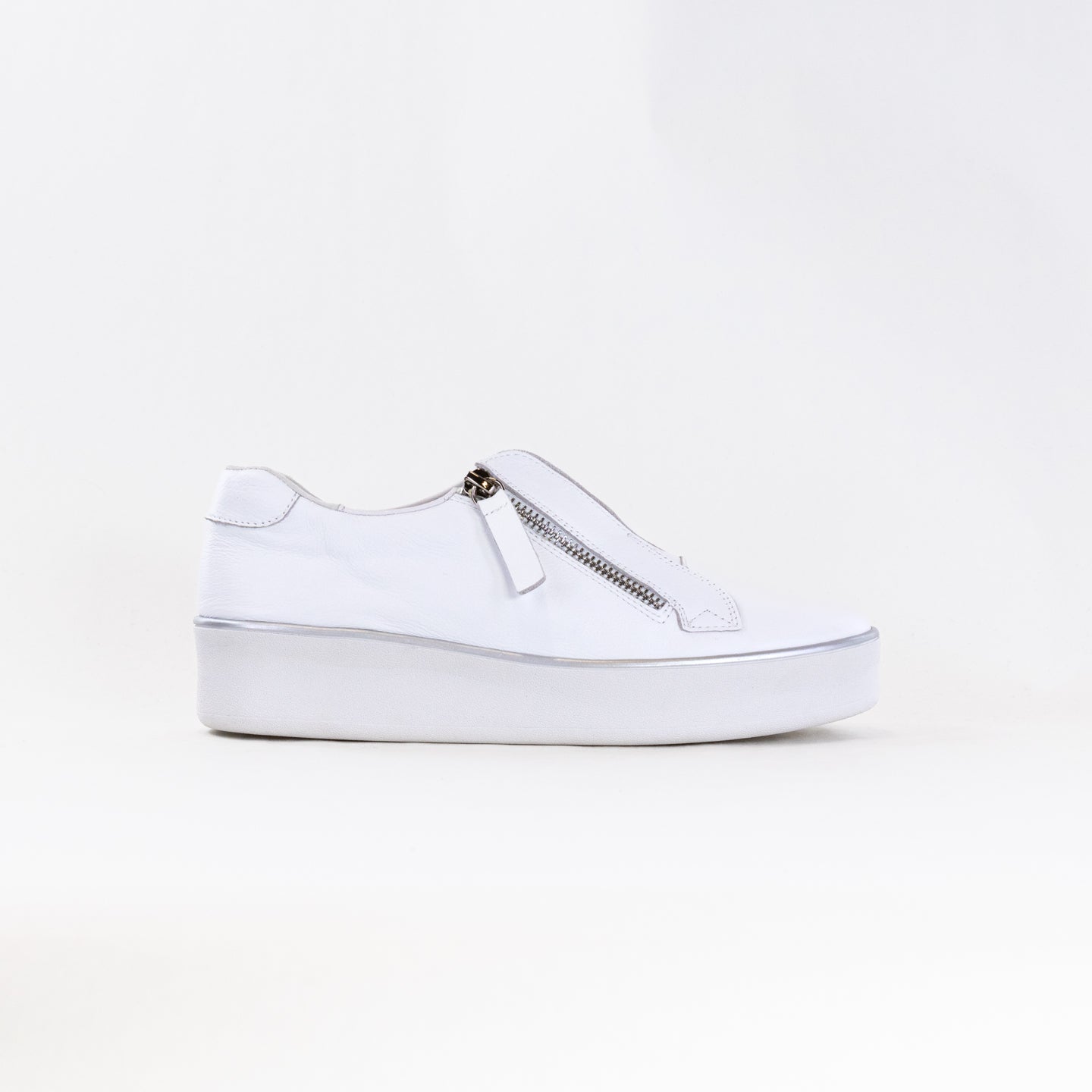 Women's White Leather Casual Orthotic-Friendly Ziera Zikta Sneakers