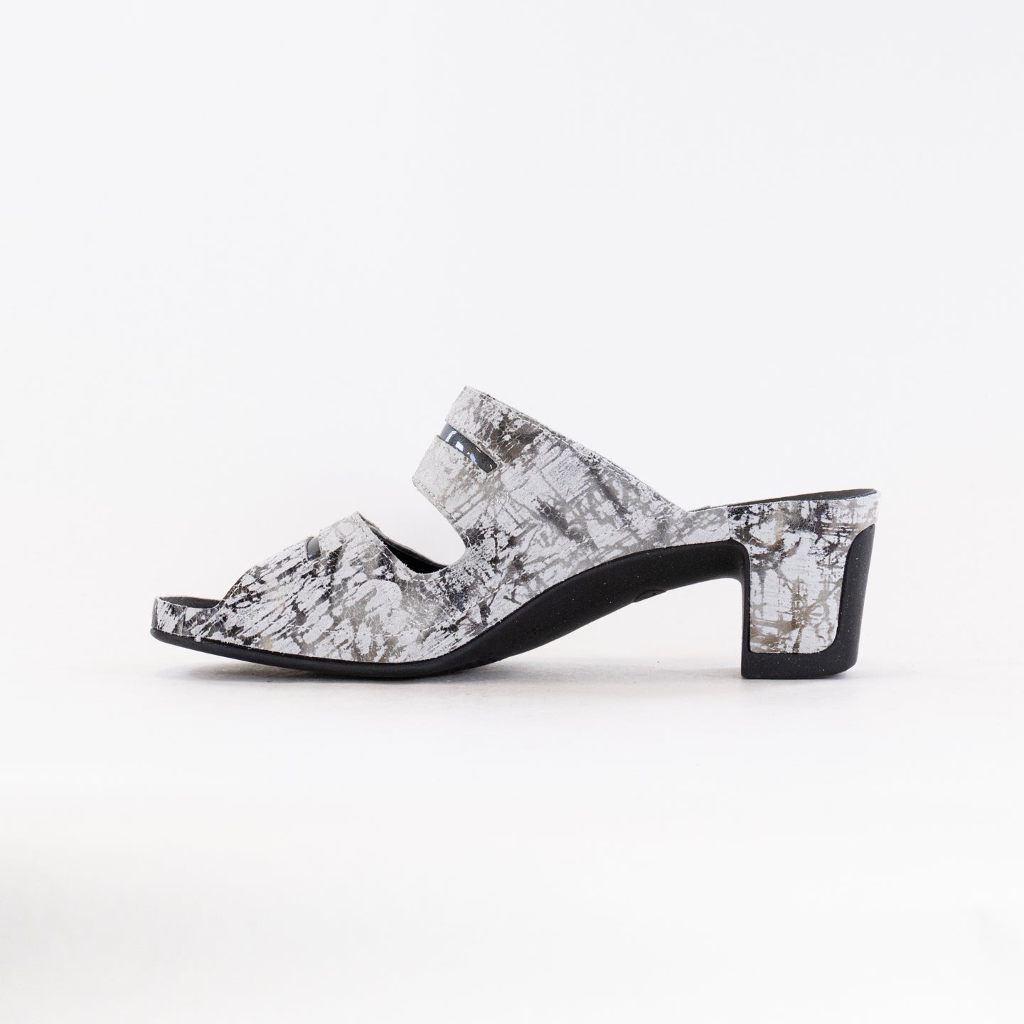 Women's Vital Joy Mule Sandals Crafted from Apache Cream Metallic Leather for Optimal Comfort