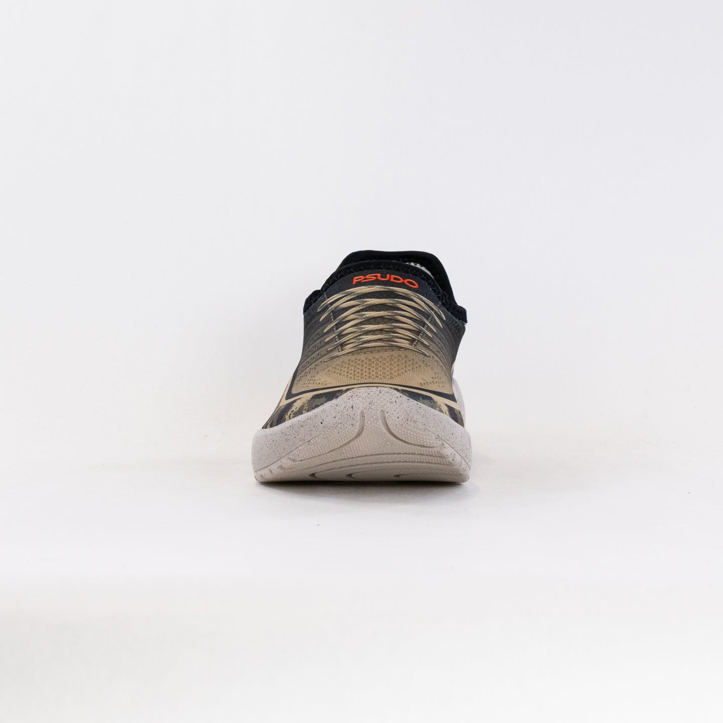 Men's Pseudo Slip-on Racing Sneakers in Taupe Ombre and Camouflage Design