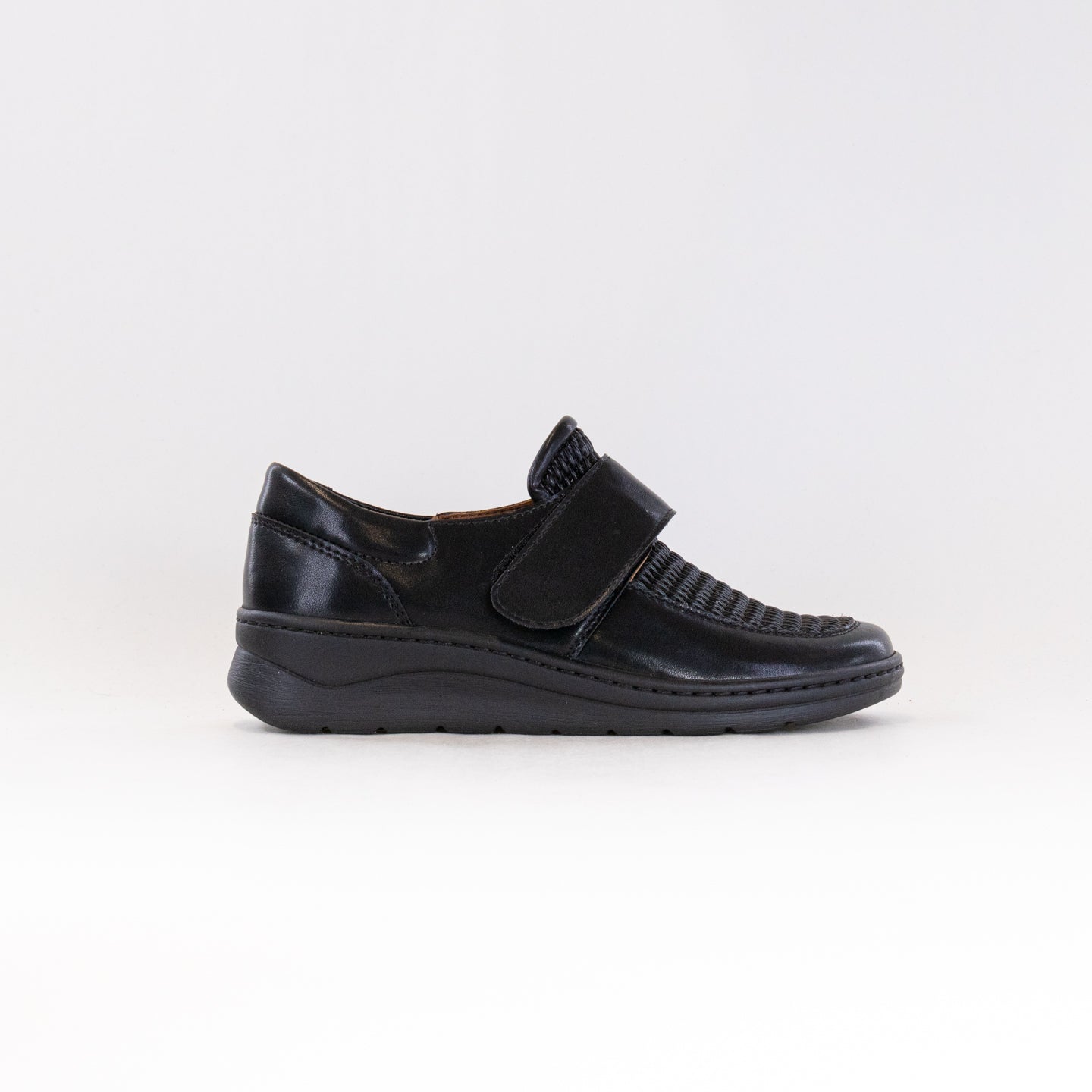 V-Italia 1219 Women's Black Leather Fashionable Comfortable Shoes