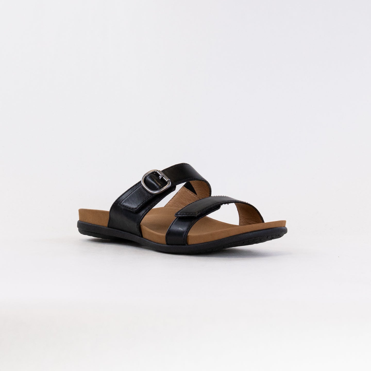 Dansko Women's Justine Black Calf Leather Comfort Slide Sandals