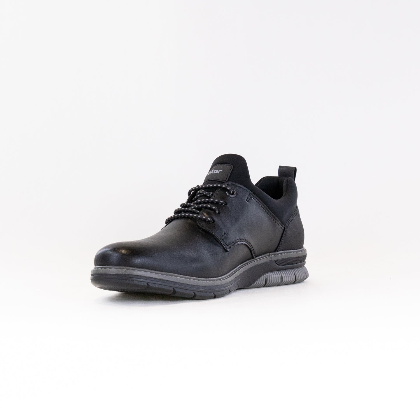 Men's Rieker Dustin Smooth Leather Jet - Black Slip - On Shoes