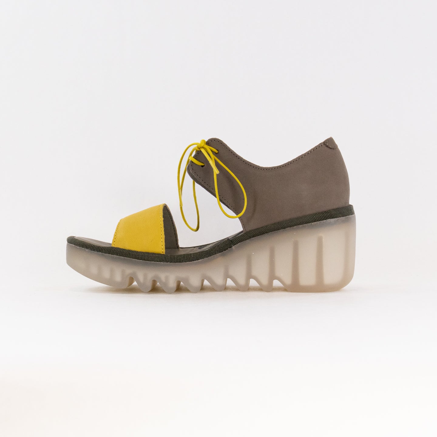 Women's FLY London BILU465FLY Yellow/Khaki Crossover Comfort Sandals