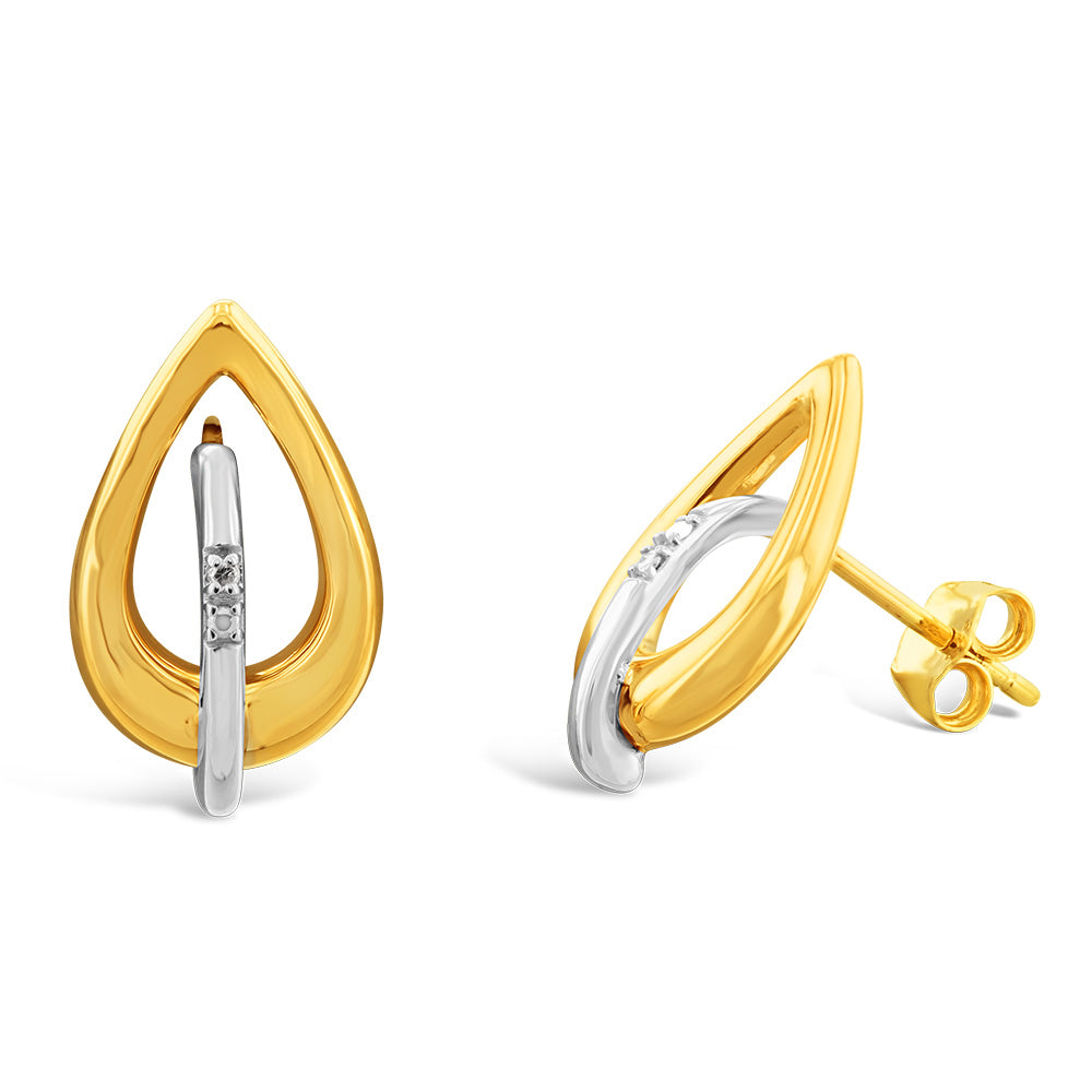Stunning 9-carat Yellow Gold Diamond Stud Earrings for Timeless Jewelry Collections