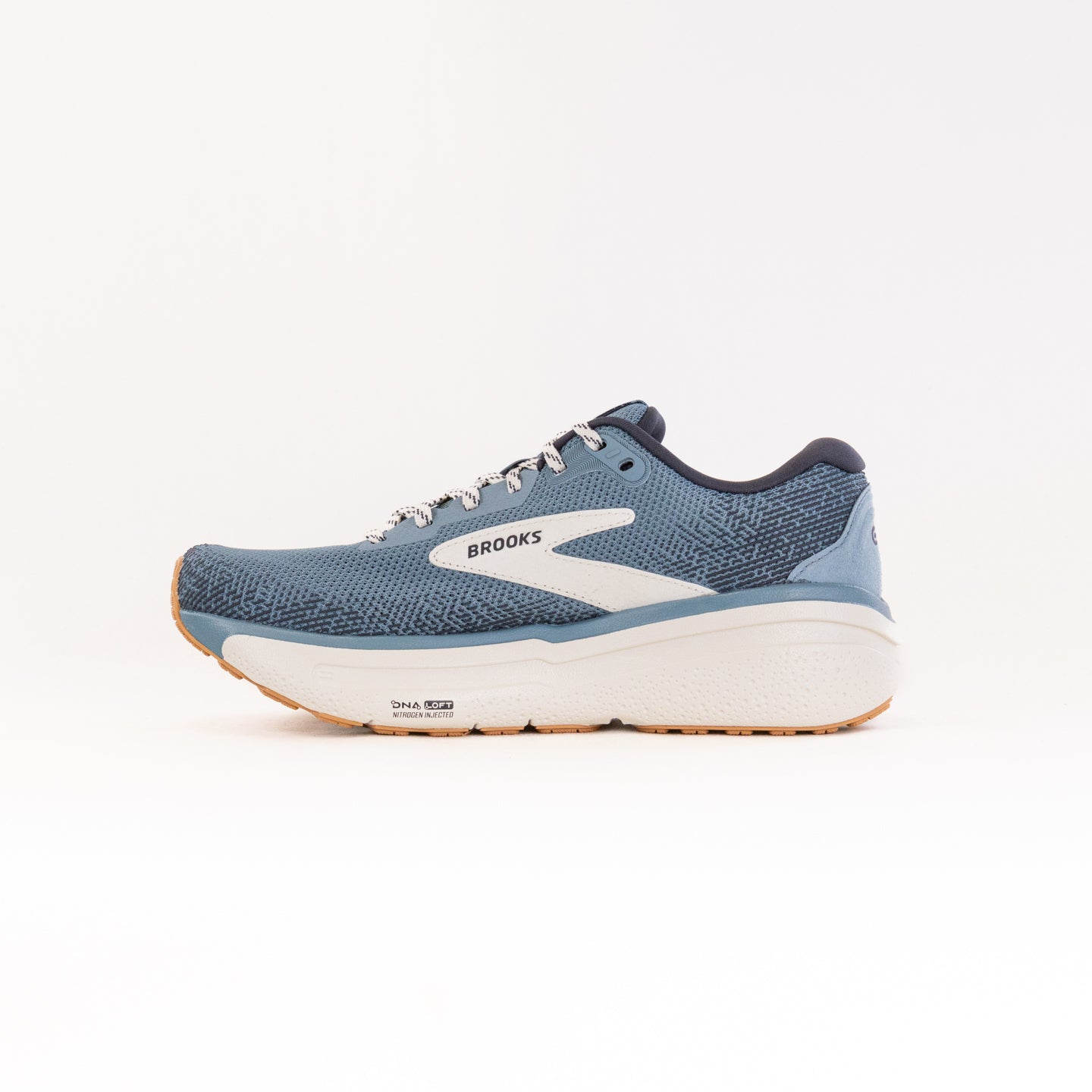 Women's Brooks Ghost Max 2 Road Running Shoes in Citadel, Coconut, and Biscuit Colors