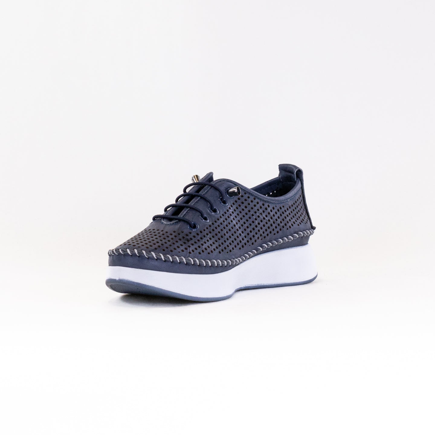 Spring Step Women's Eastwood Breathable Lace - up Casual Navy Shoes