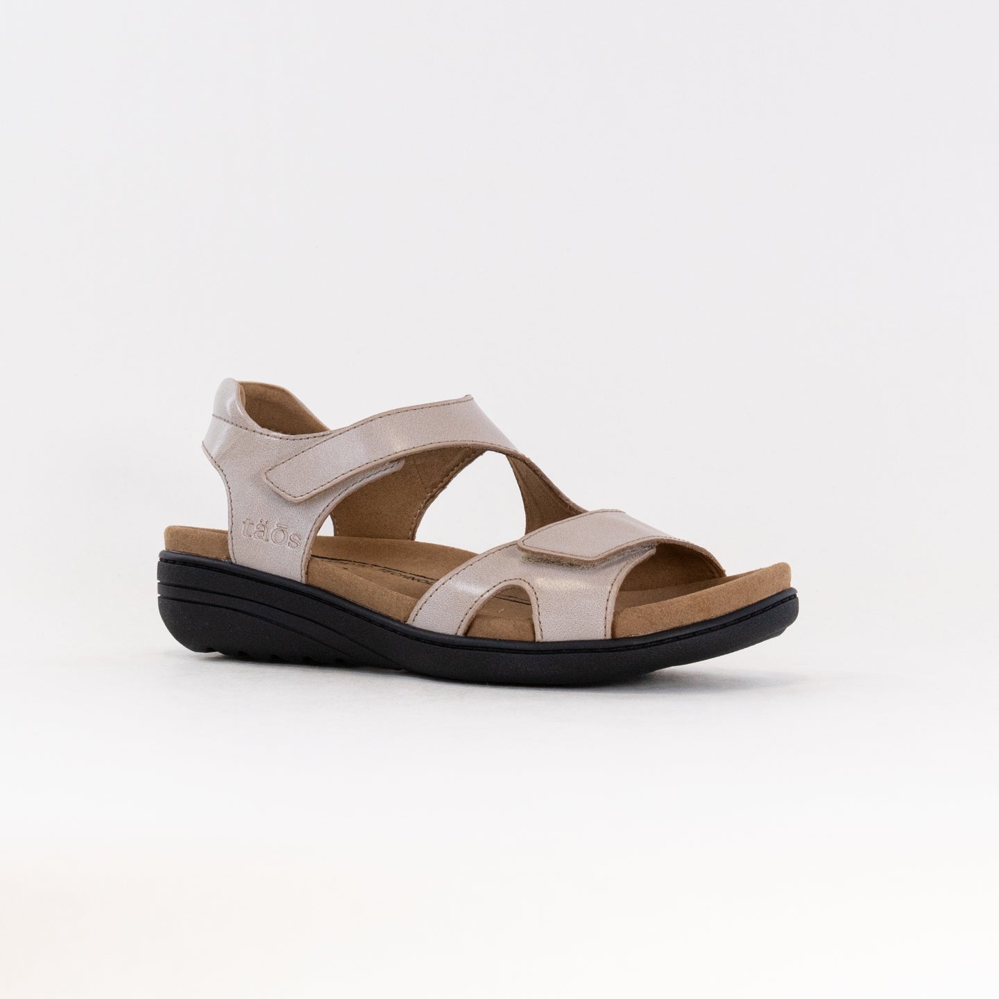 Taos Women's Serene Oyster Leather Comfortable Low Wedge Shoes